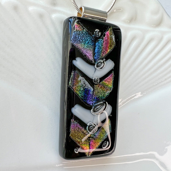 Twinkle Black Dichroic Glass Necklace