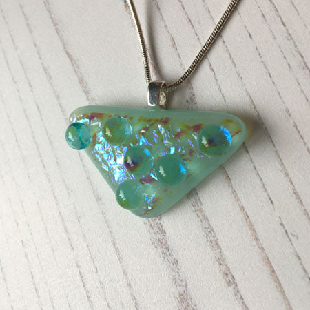 Aqua Bubble Dichroic Glass Necklace