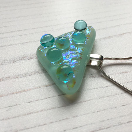 Aqua Bubble Dichroic Glass Necklace