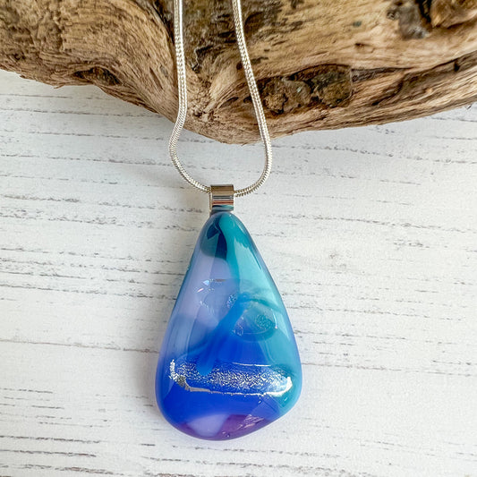 Sea Dichroic Glass Necklace Twelve