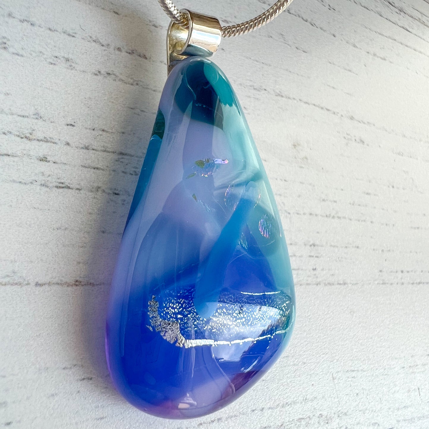 Sea Dichroic Glass Necklace Twelve