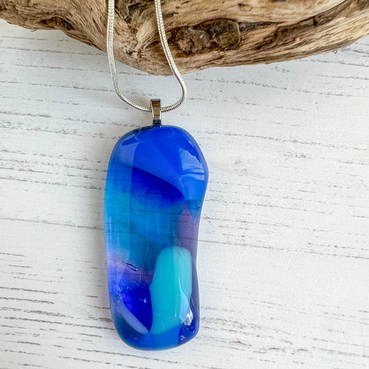 Sea Dichroic Glass Necklace Seven