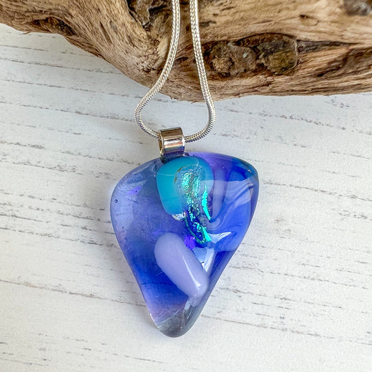 Sea Dichroic Glass Necklace Four