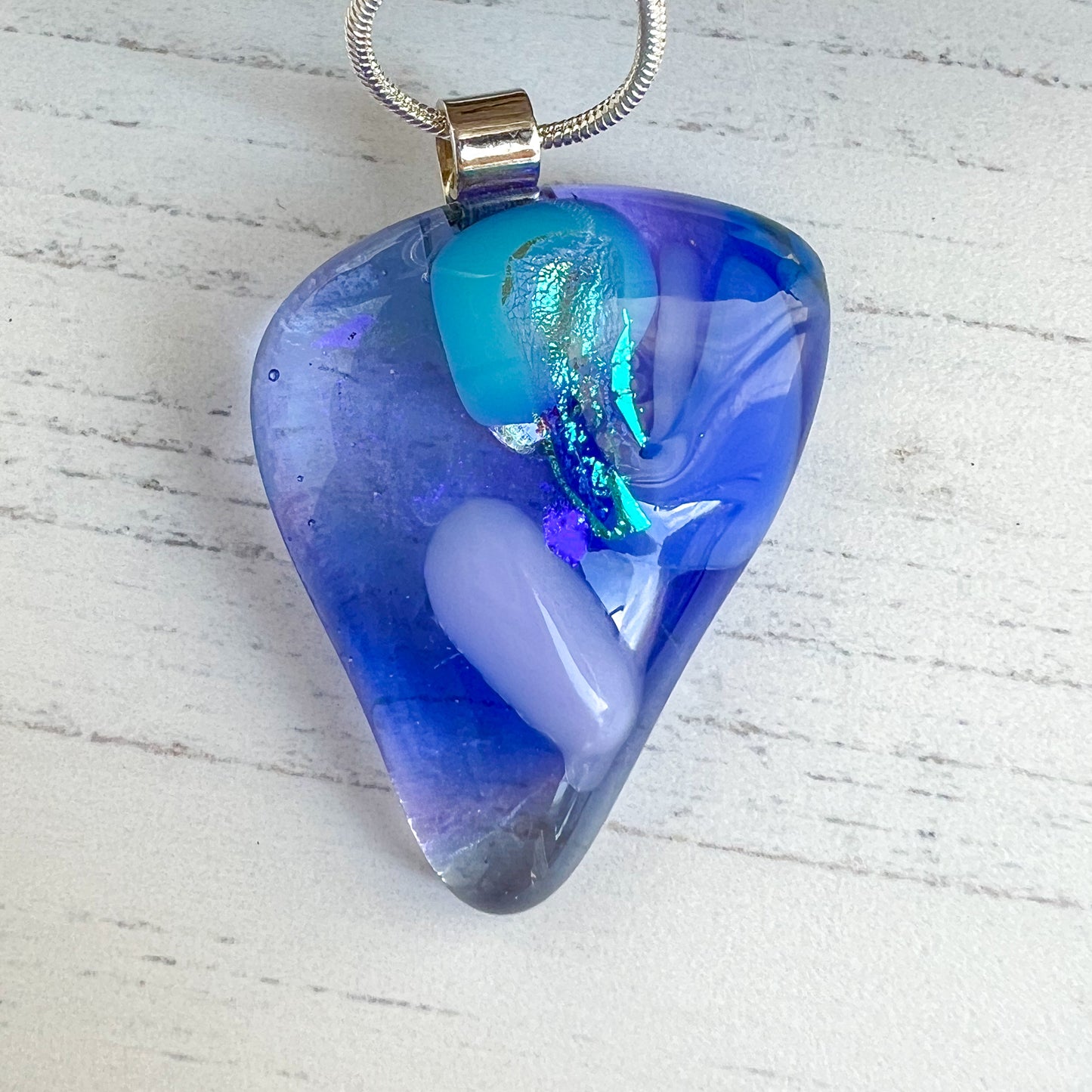 Sea Dichroic Glass Necklace Four
