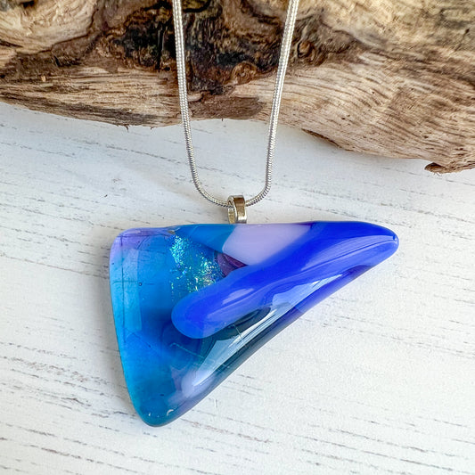 Sea Dichroic Glass Necklace Three