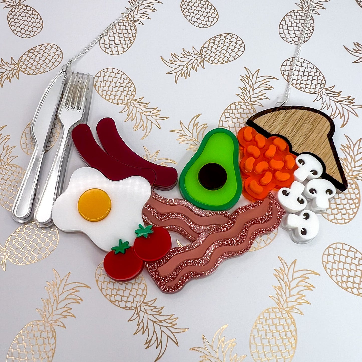 Breakfast Acrylic Necklace