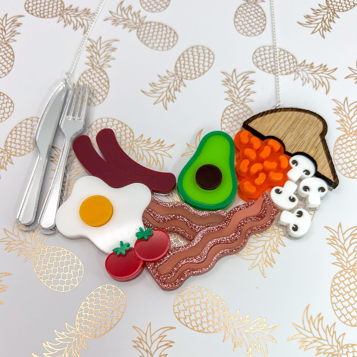 Breakfast Acrylic Necklace