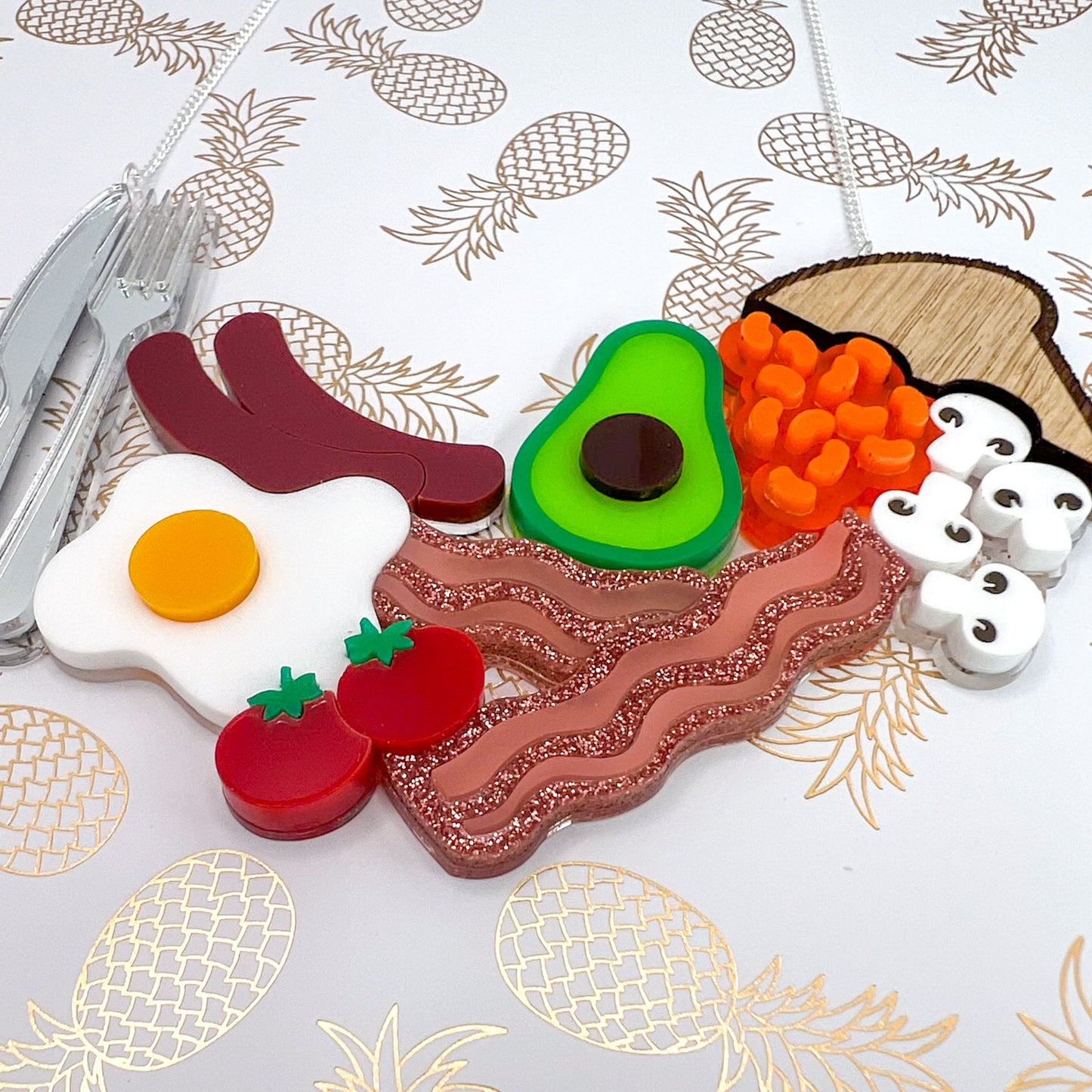 Breakfast Acrylic Necklace