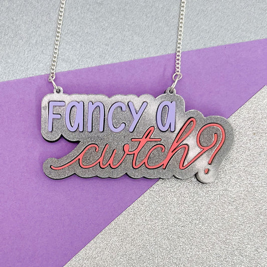Welsh Phrases Acrylic Necklace