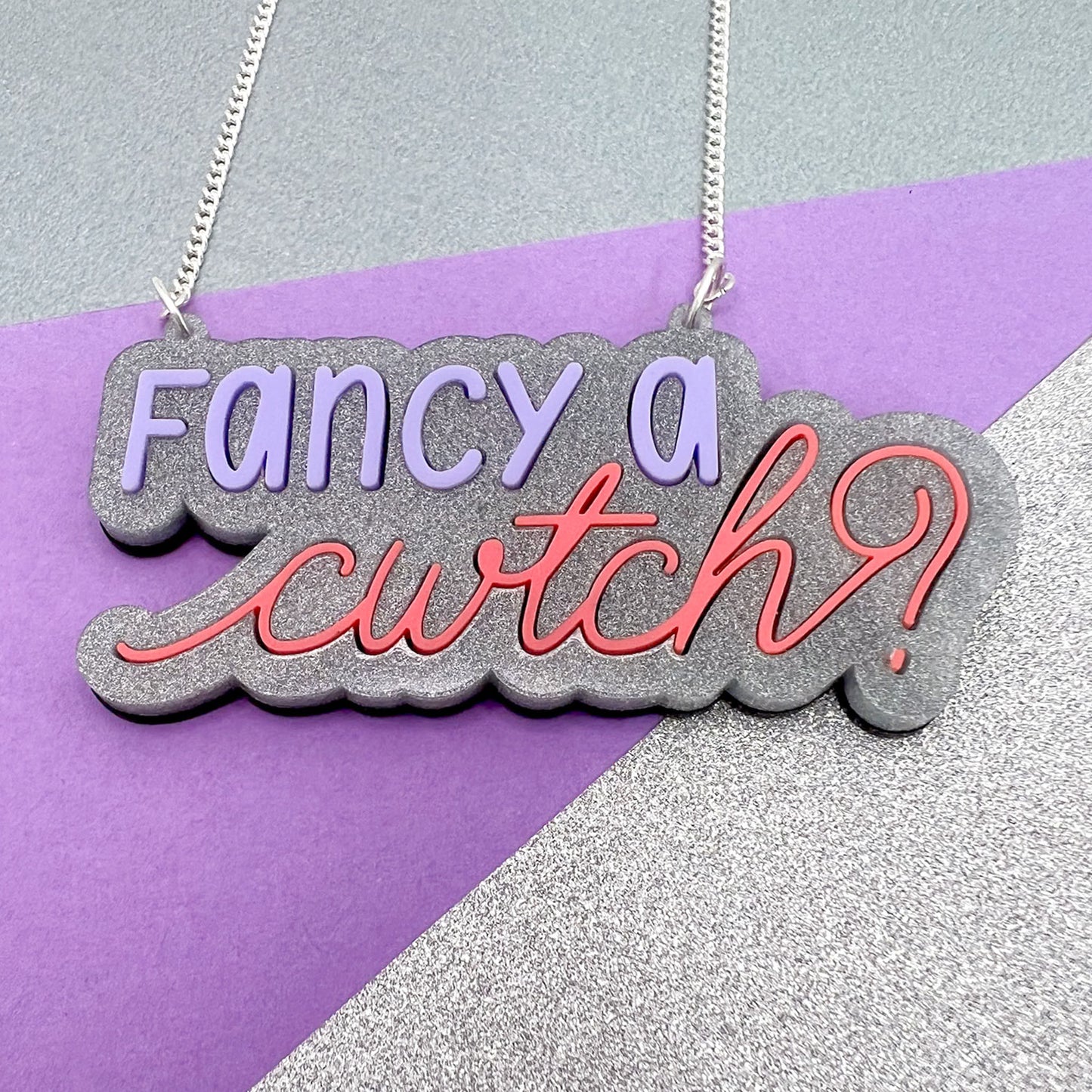 Welsh Phrases Acrylic Necklace