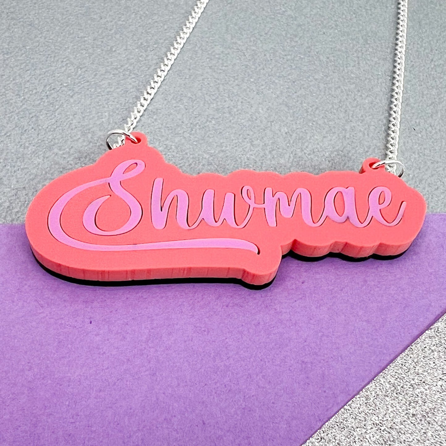 Welsh Phrases Acrylic Necklace