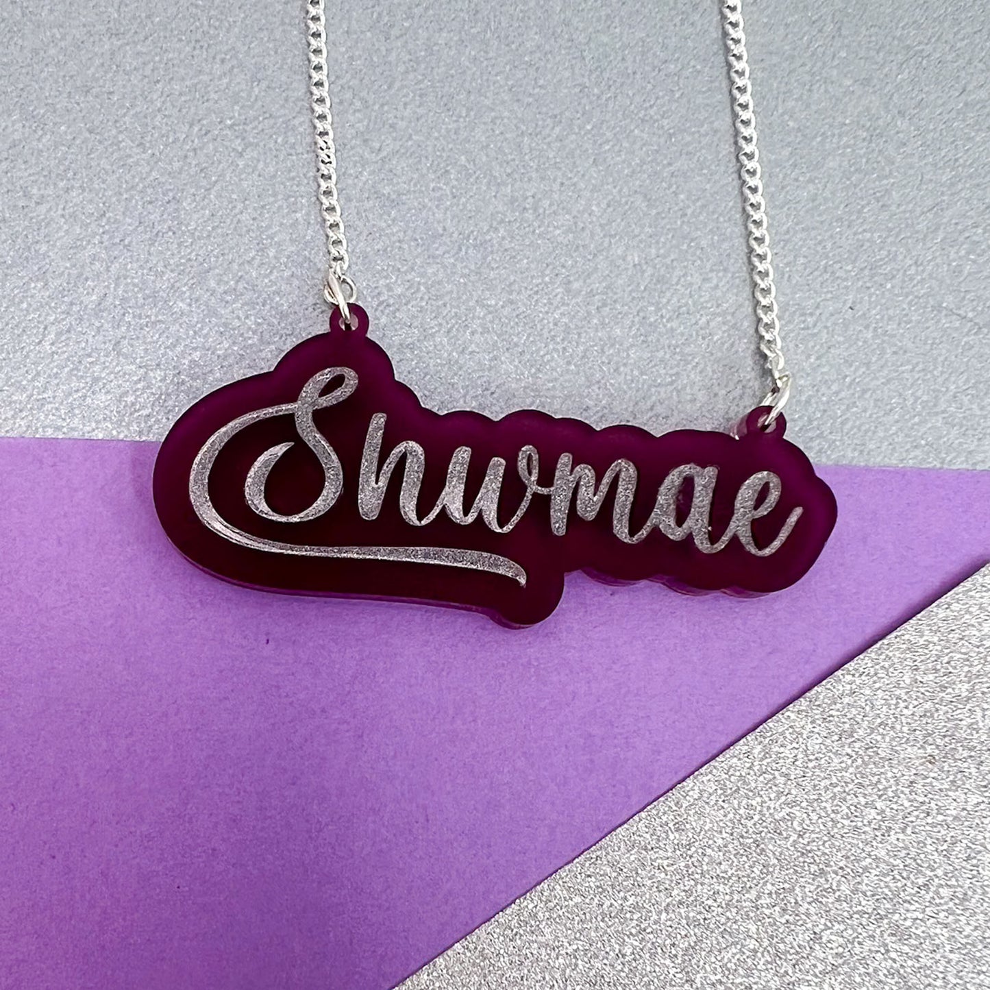 Welsh Phrases Acrylic Necklace