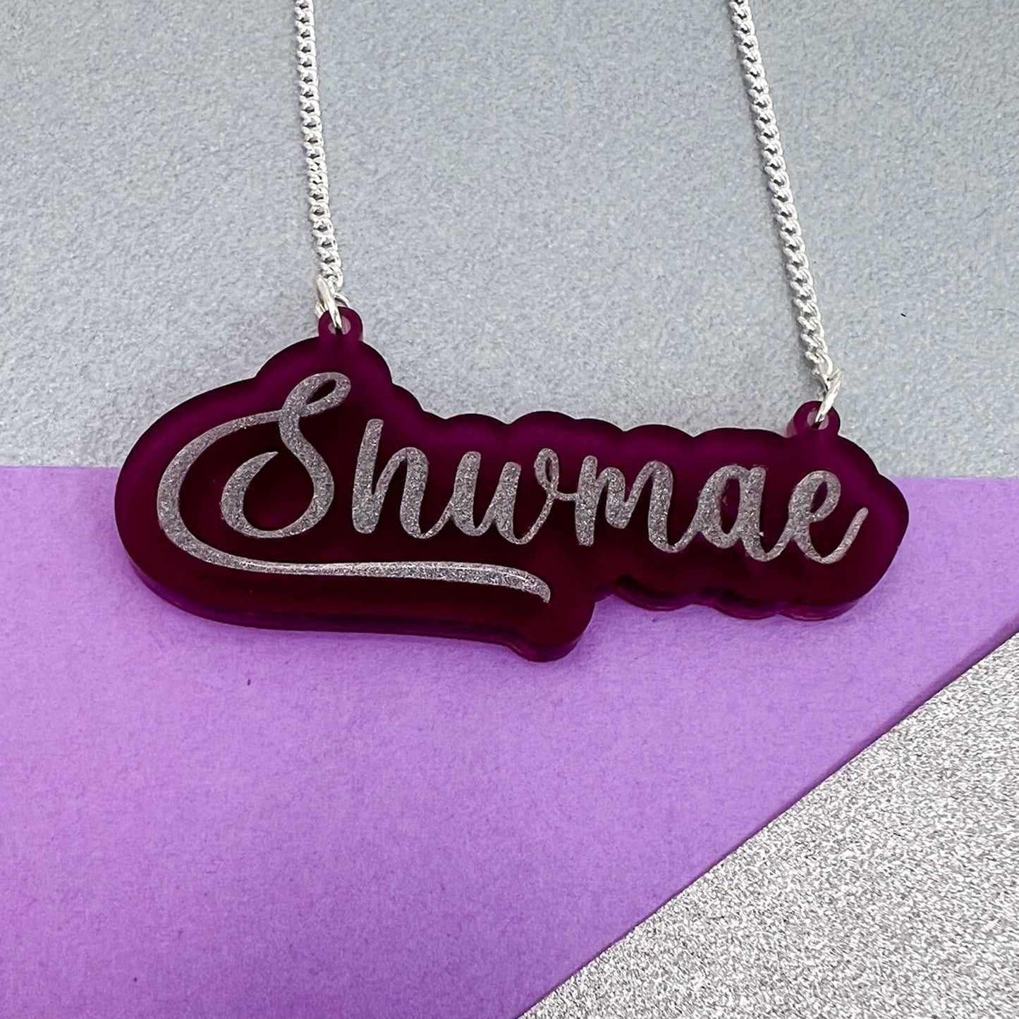 Welsh Phrases Acrylic Necklace
