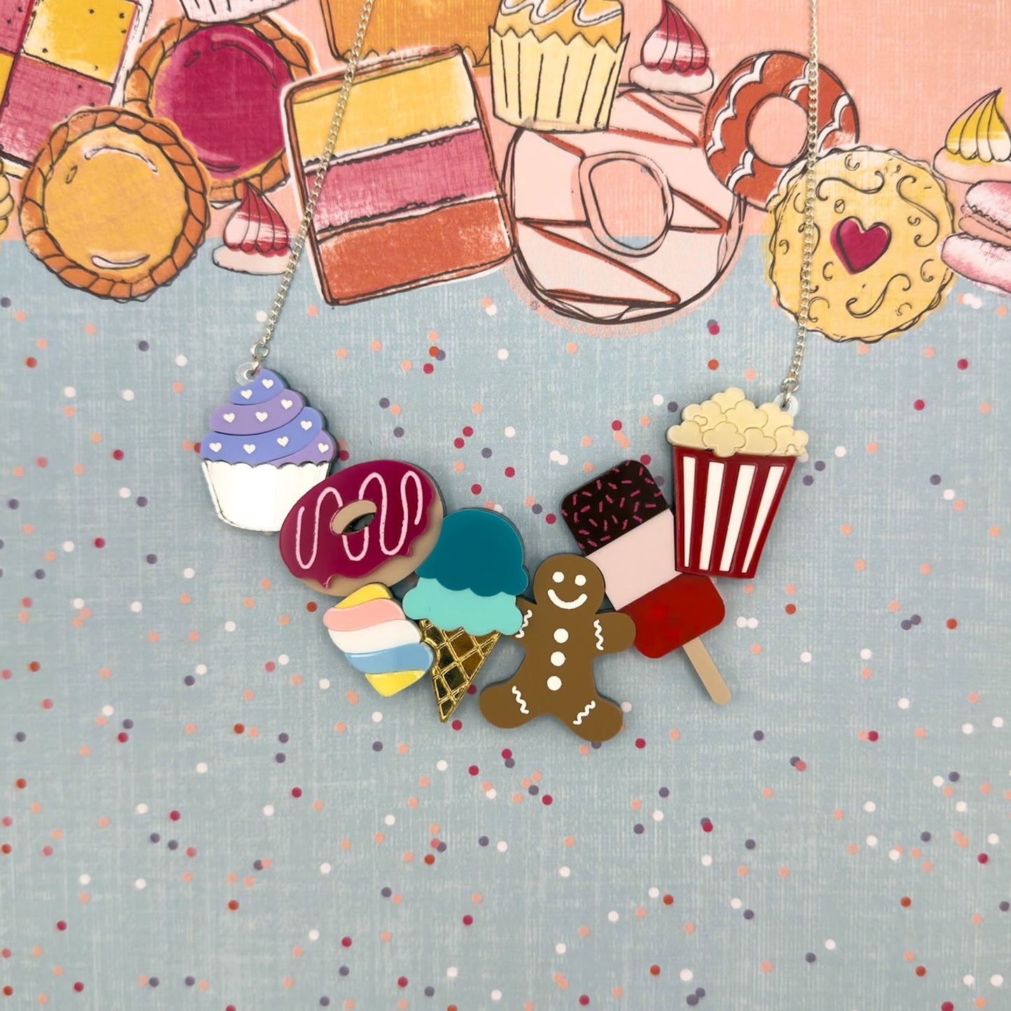 Bakery Acrylic Necklace Prototypes