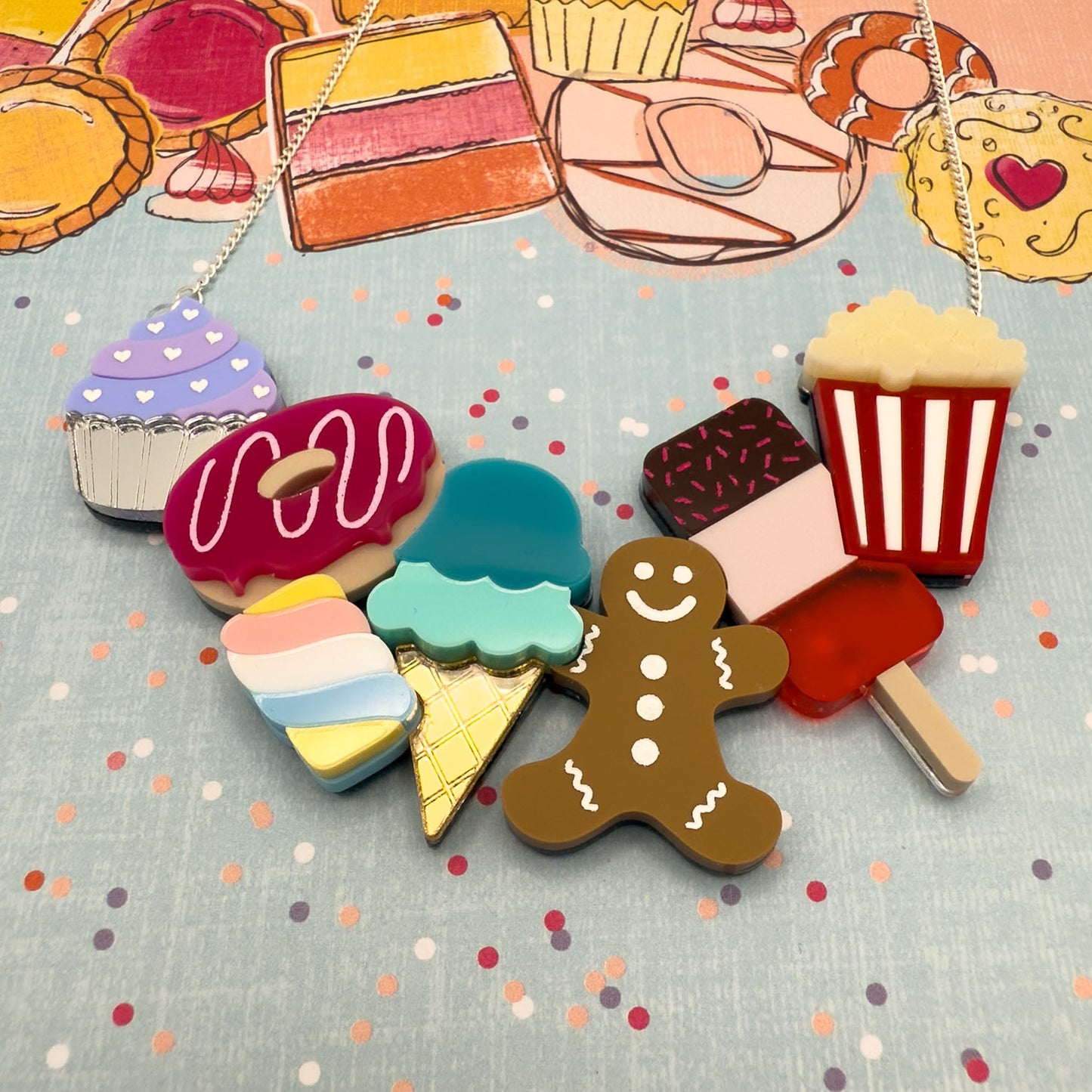 Bakery Acrylic Necklace Prototypes
