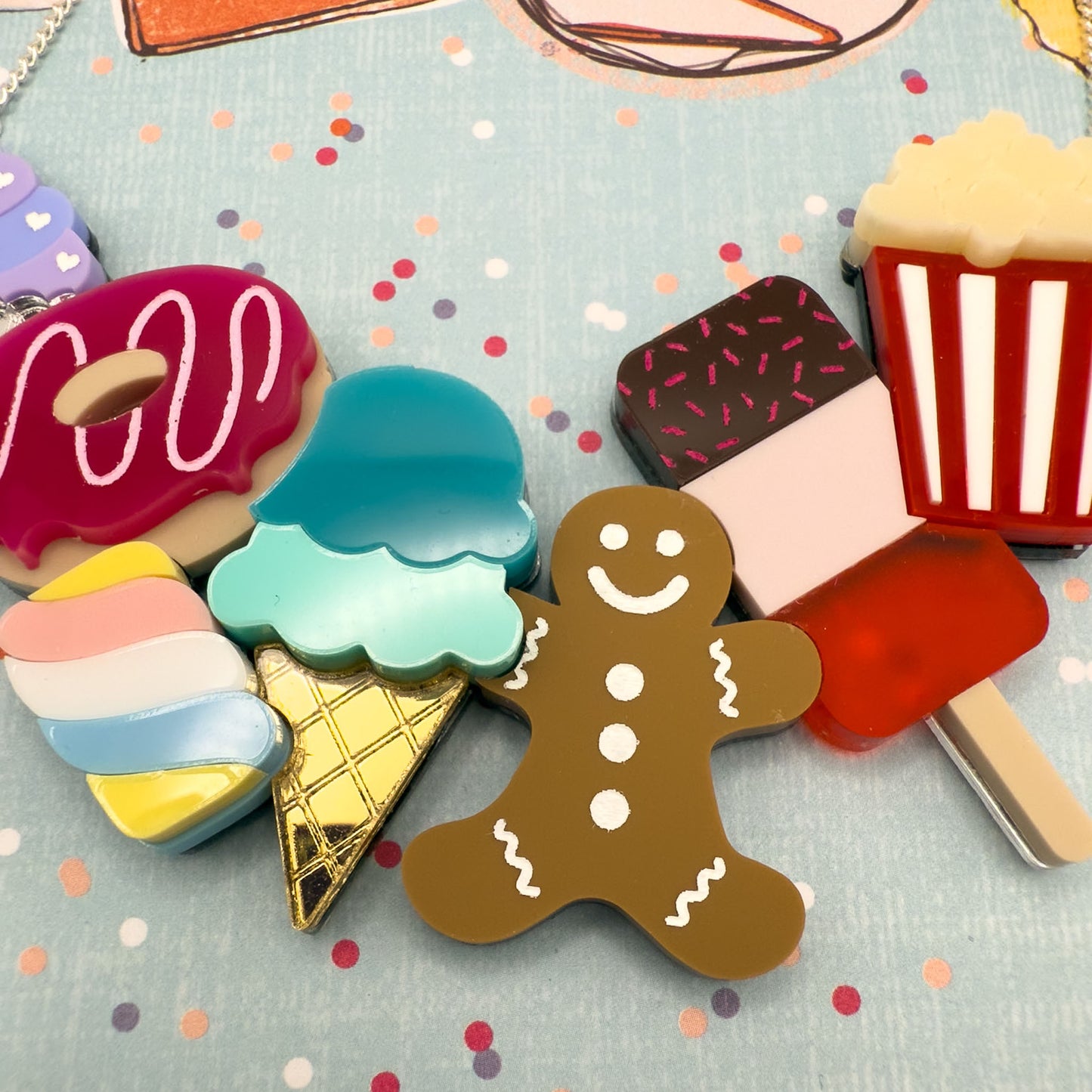Bakery Acrylic Necklace Prototypes