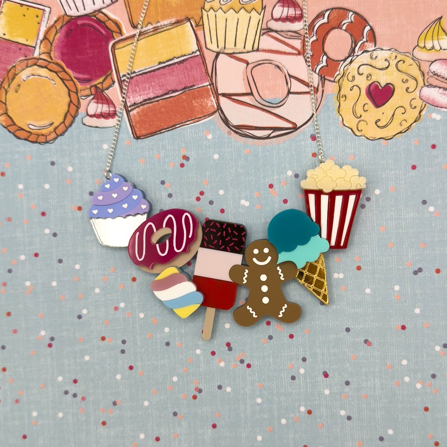 Bakery Acrylic Necklace Prototypes