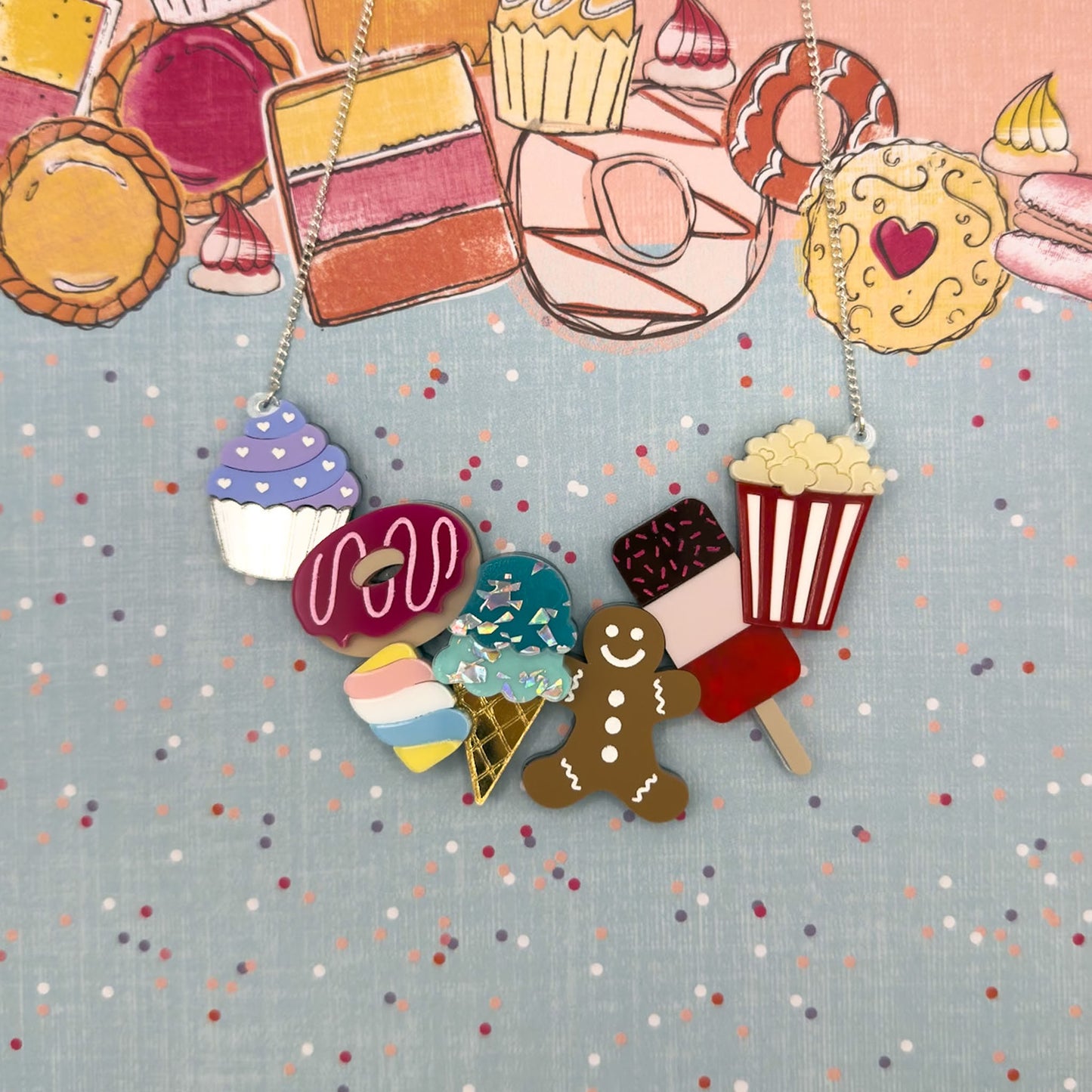 Bakery Acrylic Necklace Prototypes