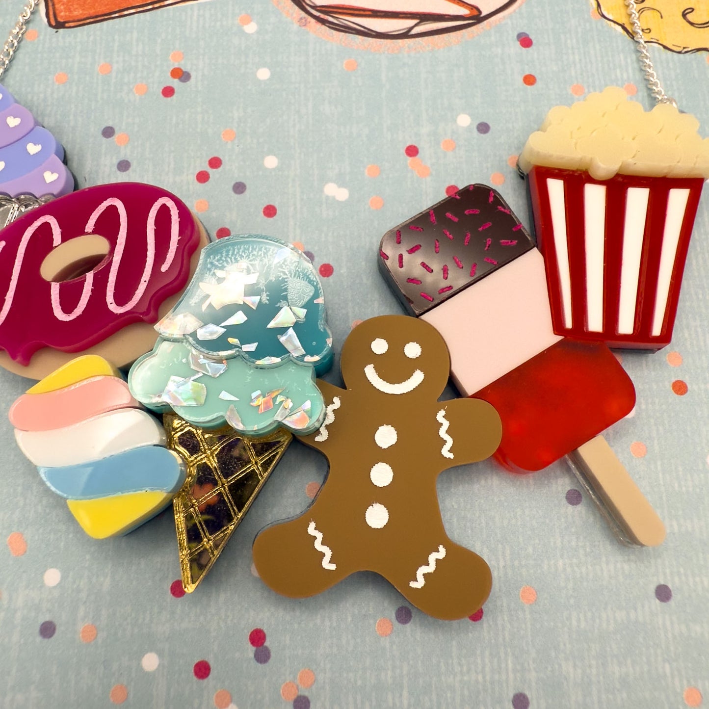 Bakery Acrylic Necklace Prototypes