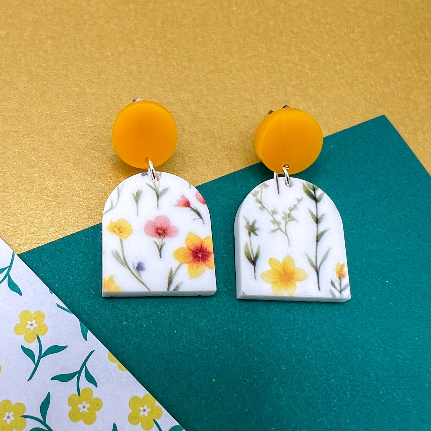 Limited Edition Floral Acrylic Earrings