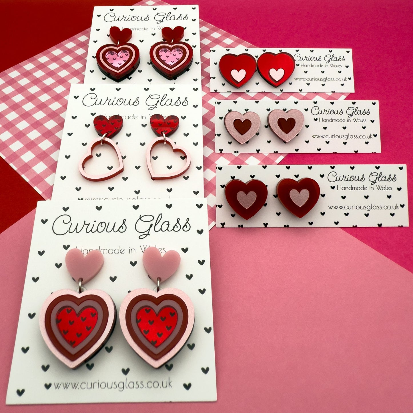 Hearts With Hearts Acrylic Earrings