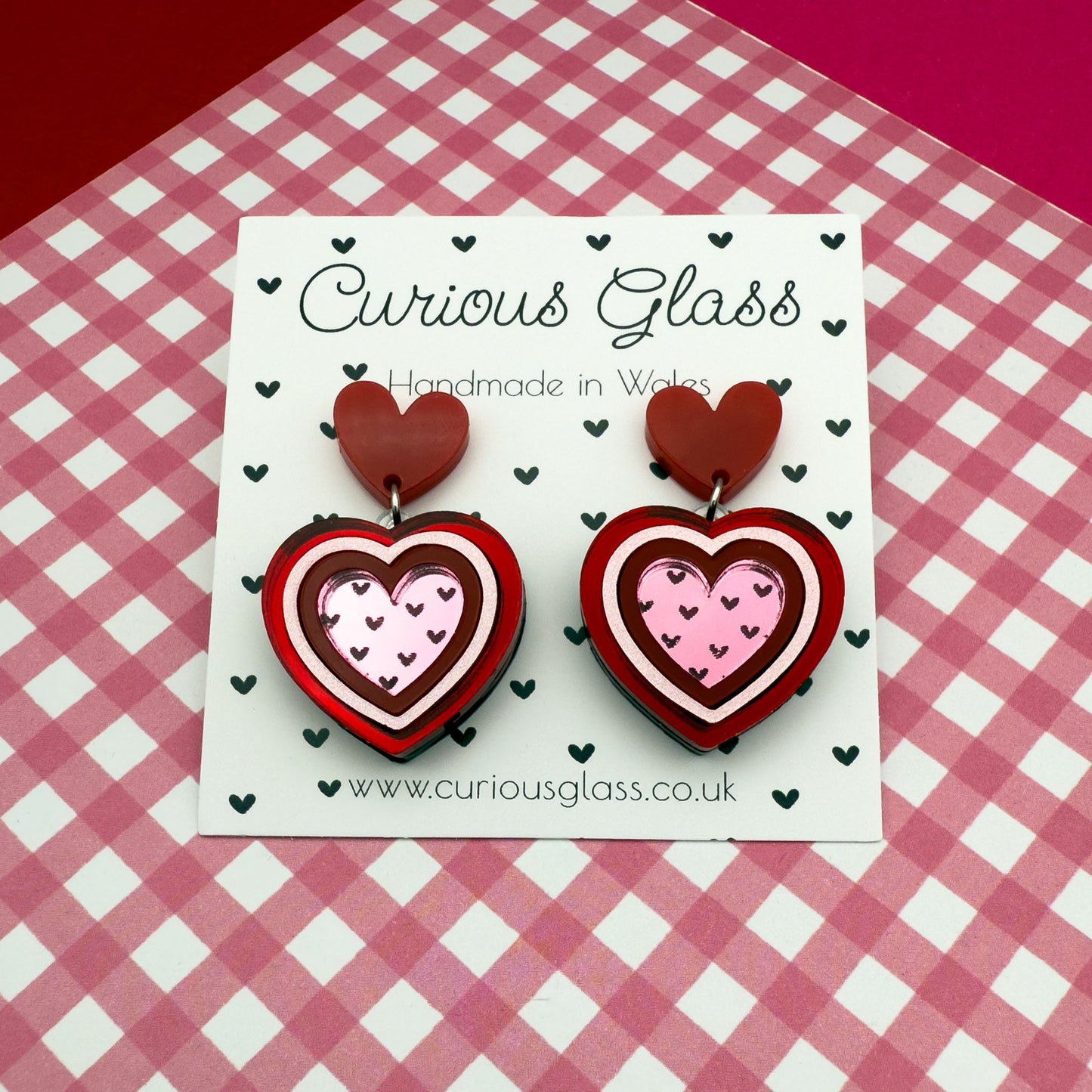 Hearts With Hearts Acrylic Earrings