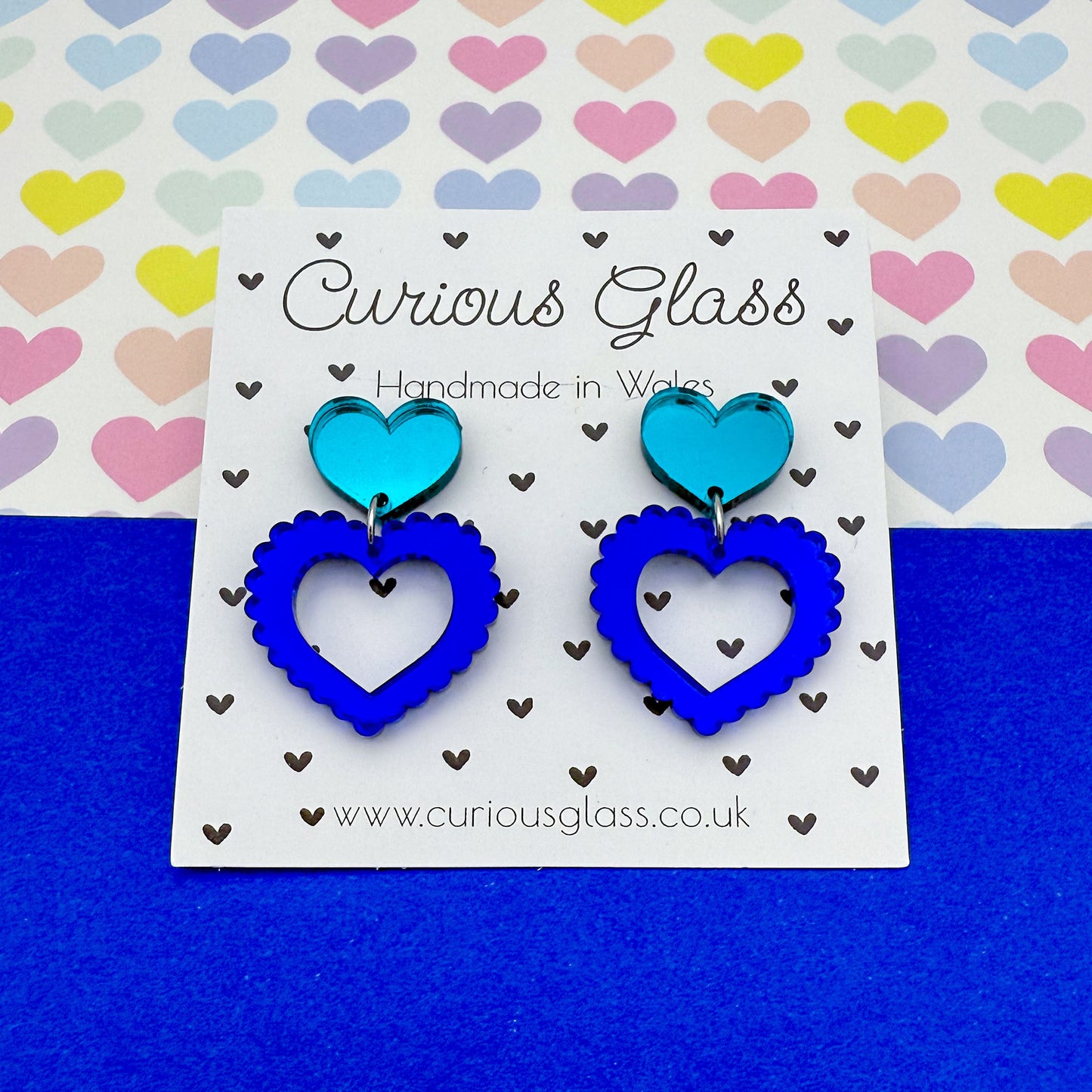 Scalloped Heart Acrylic Earrings
