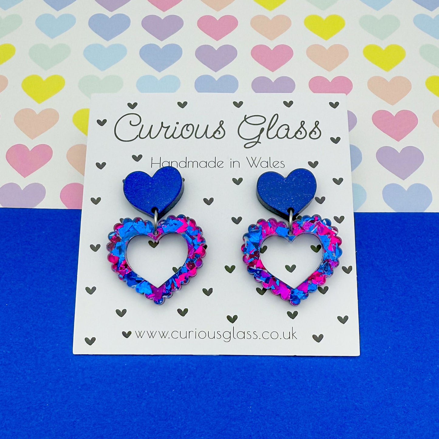 Scalloped Heart Acrylic Earrings