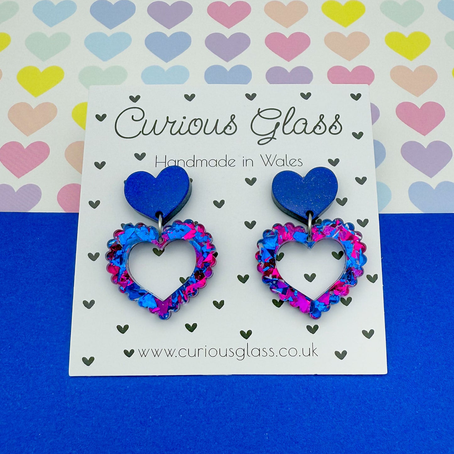 Scalloped Heart Acrylic Earrings
