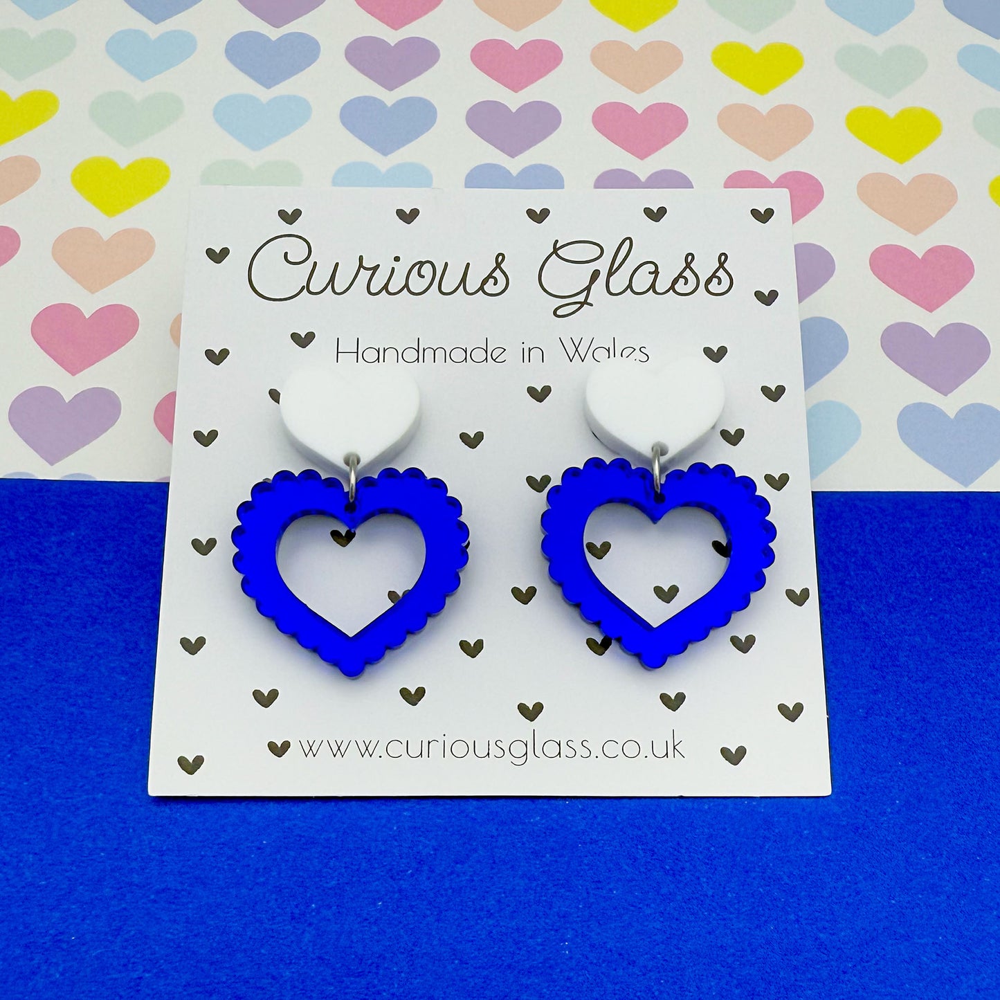 Scalloped Heart Acrylic Earrings