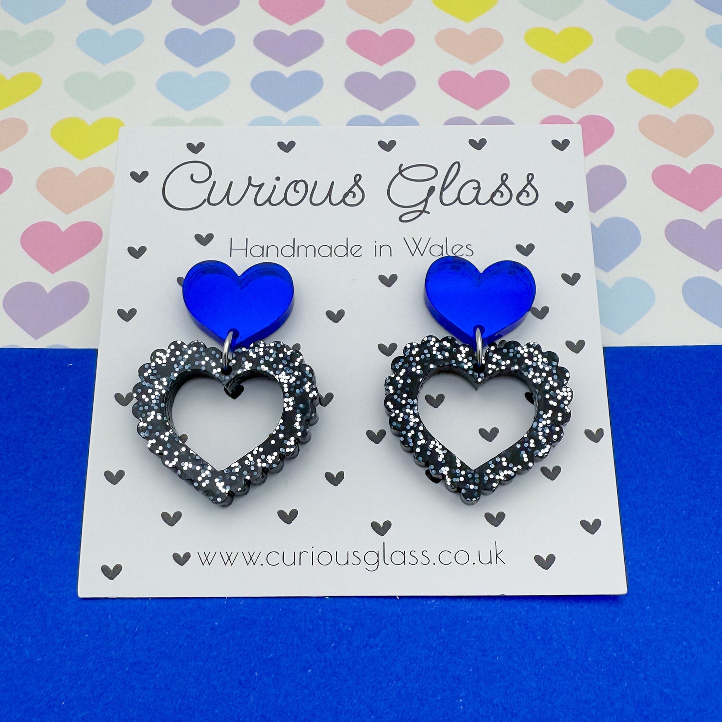 Scalloped Heart Acrylic Earrings