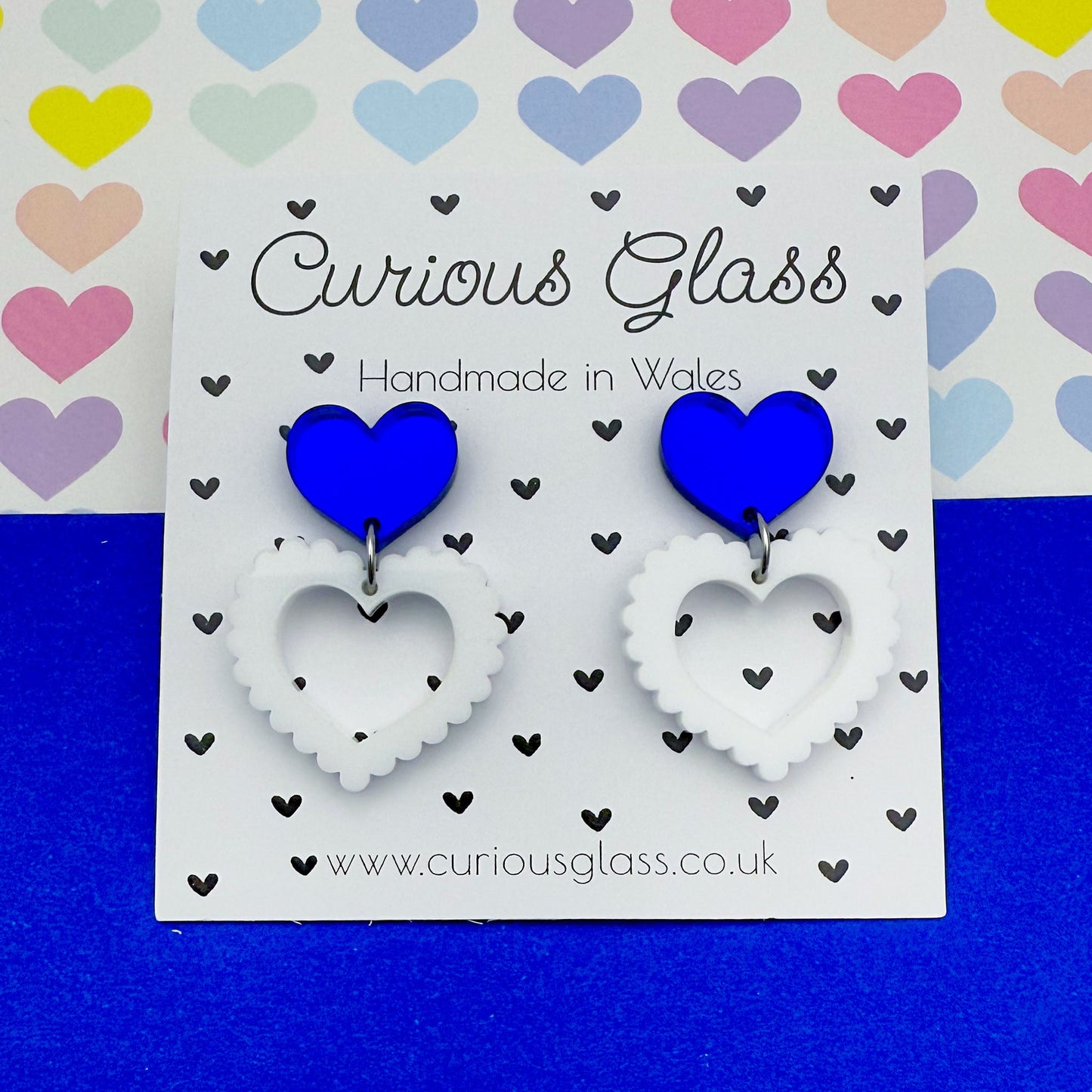 Scalloped Heart Acrylic Earrings