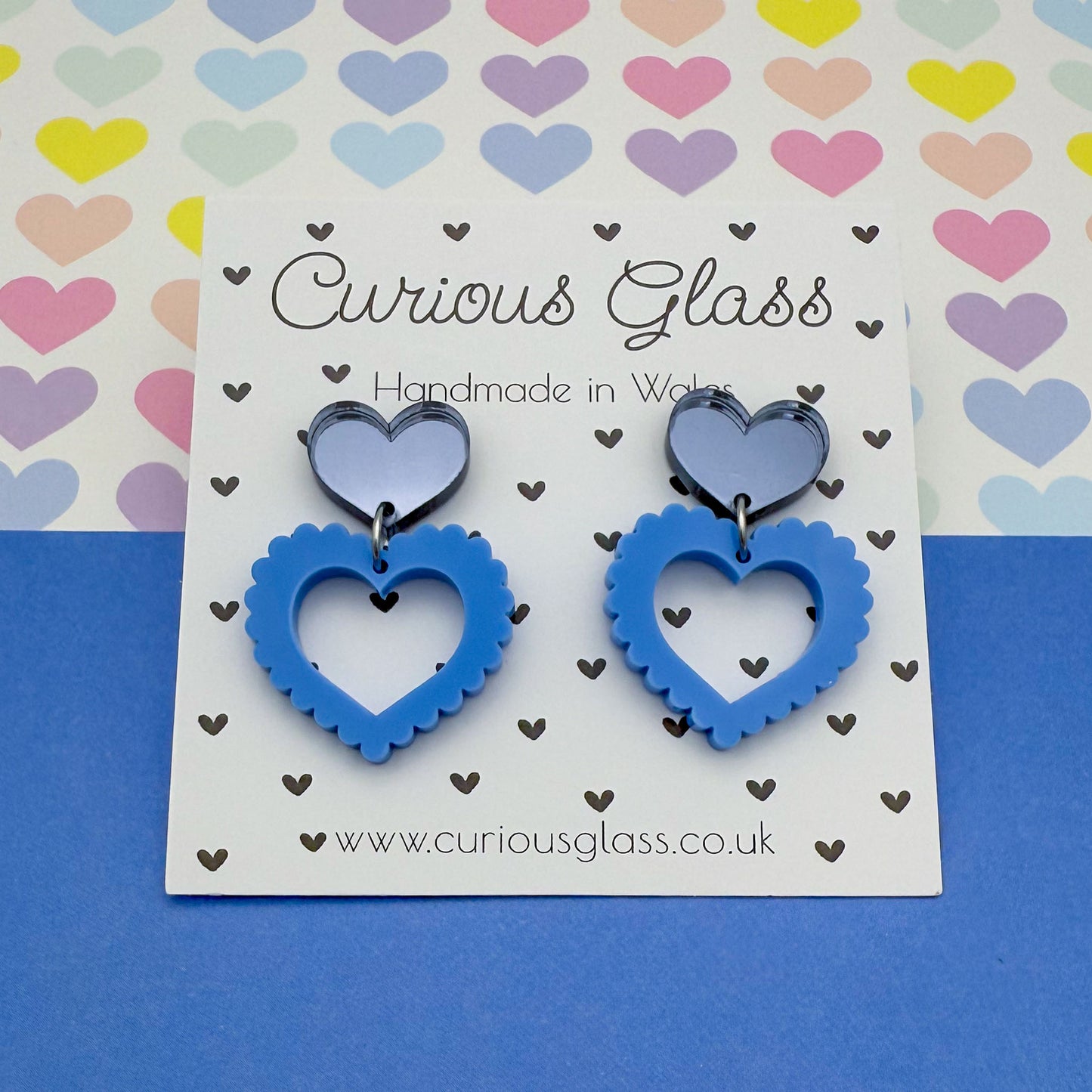 Scalloped Heart Acrylic Earrings