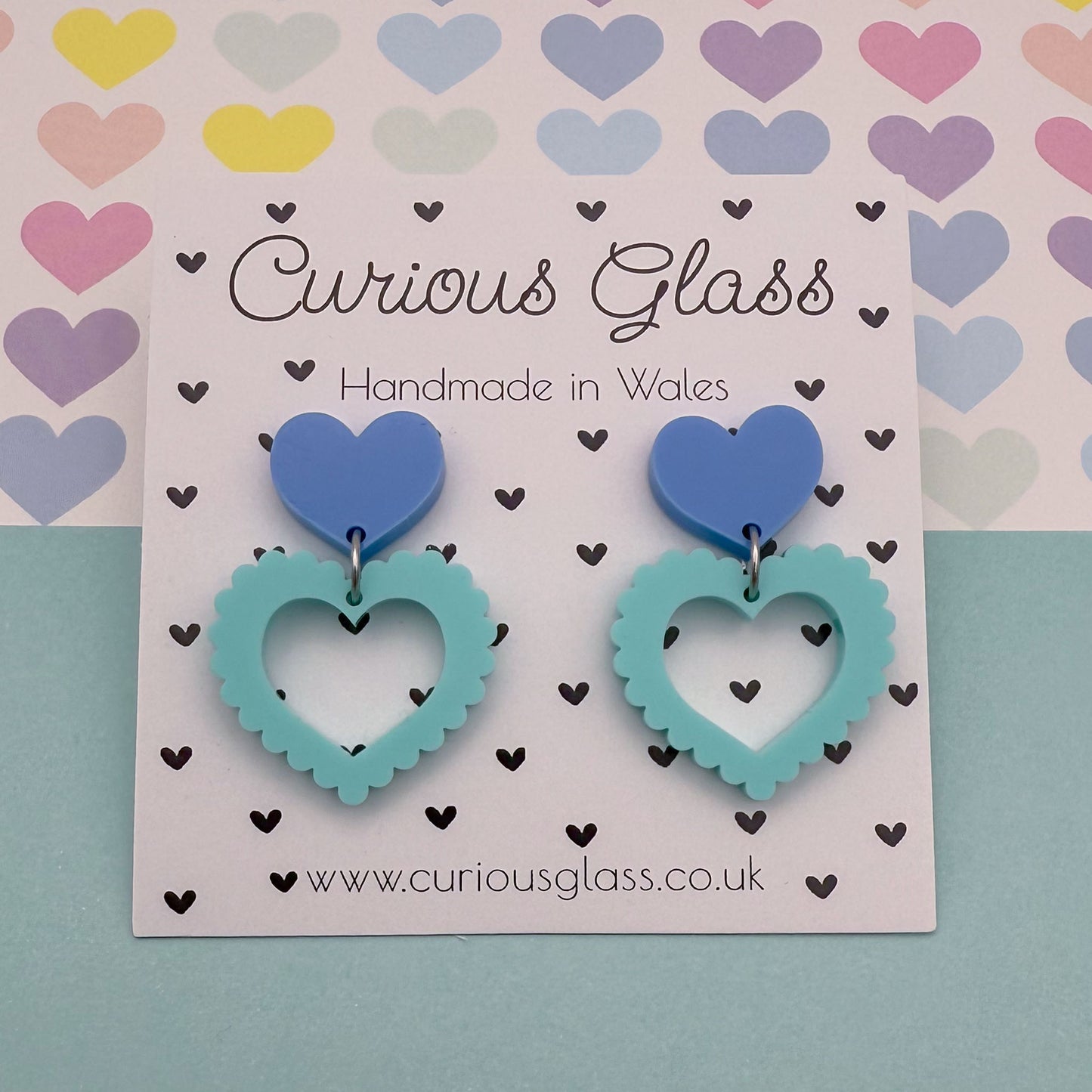Scalloped Heart Acrylic Earrings