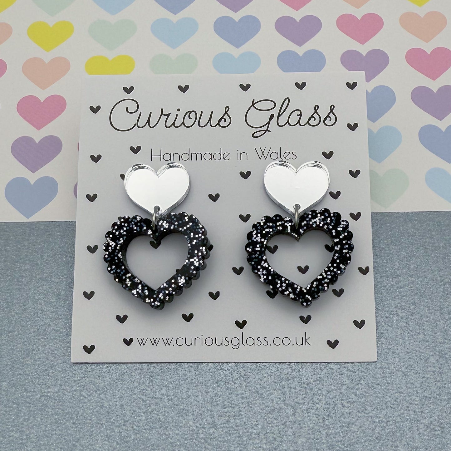 Scalloped Heart Acrylic Earrings