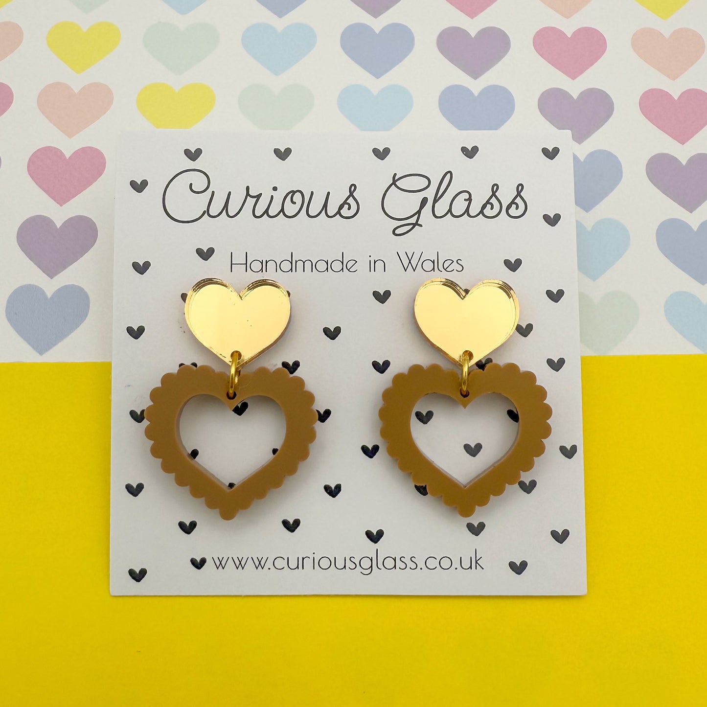 Scalloped Heart Acrylic Earrings