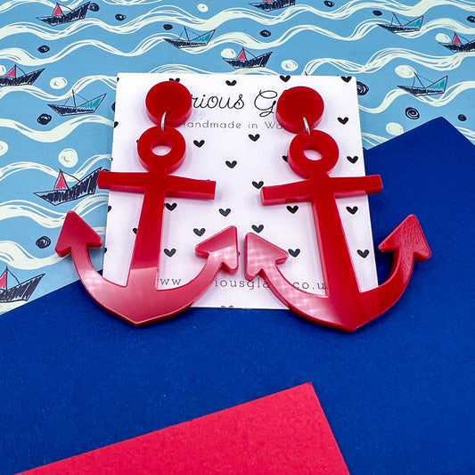 Anchor Acrylic Earrings