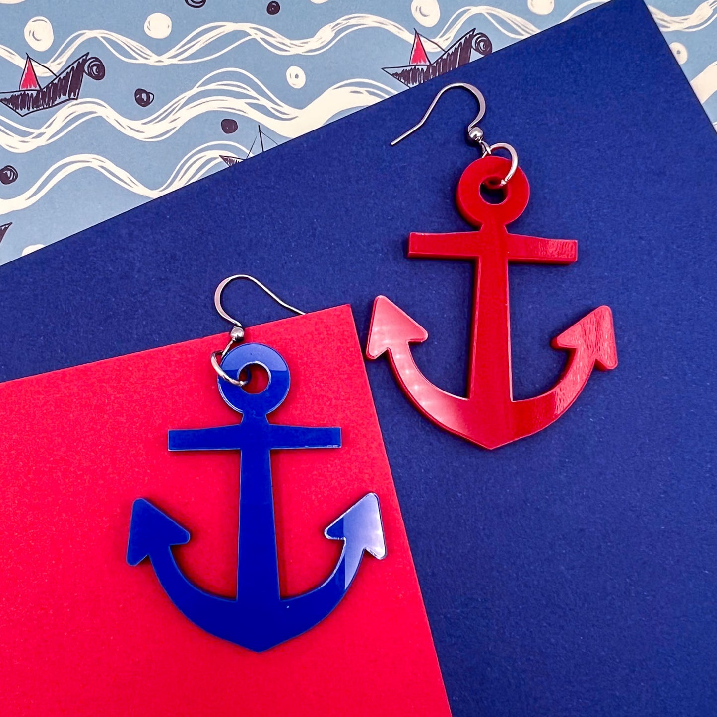 Anchor Acrylic Earrings