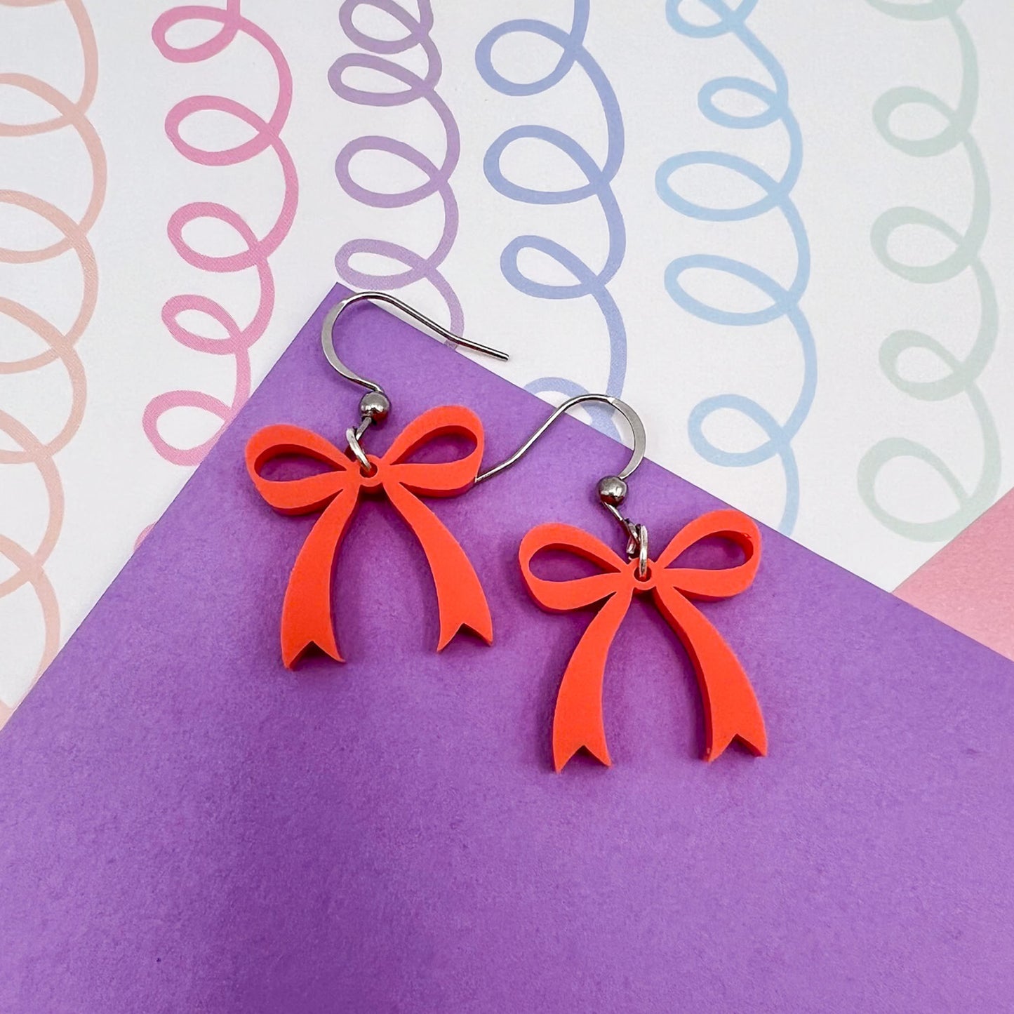 Bow Acrylic Earrings