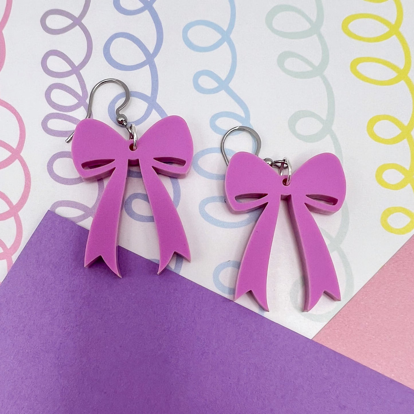 Bow Acrylic Earrings (Larger)