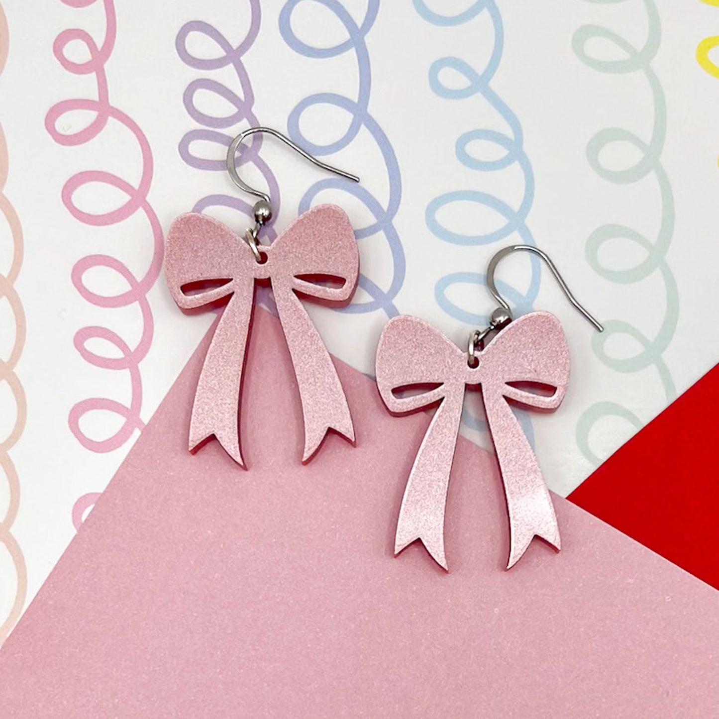 Bow Acrylic Earrings (Larger)