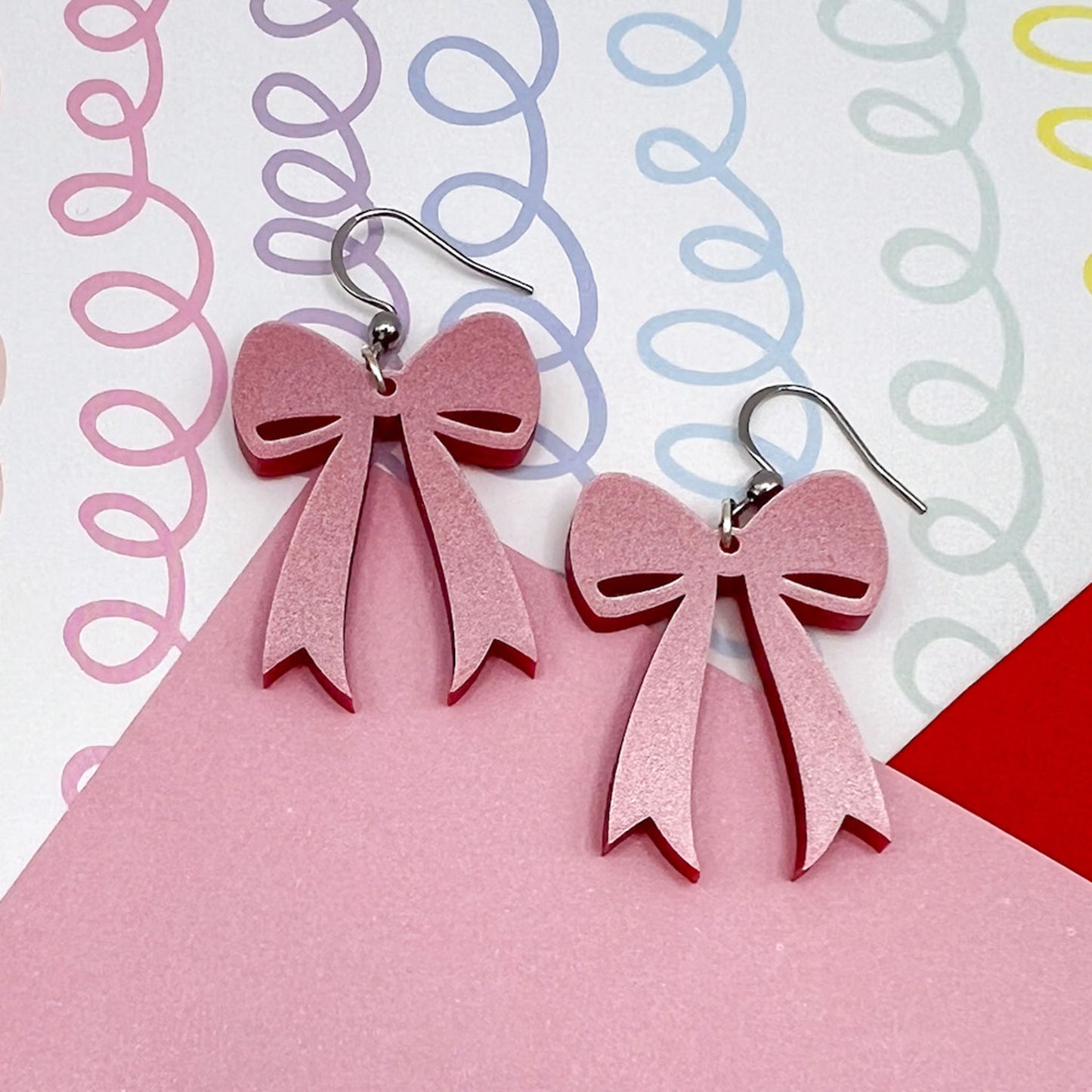 Bow Acrylic Earrings (Larger)