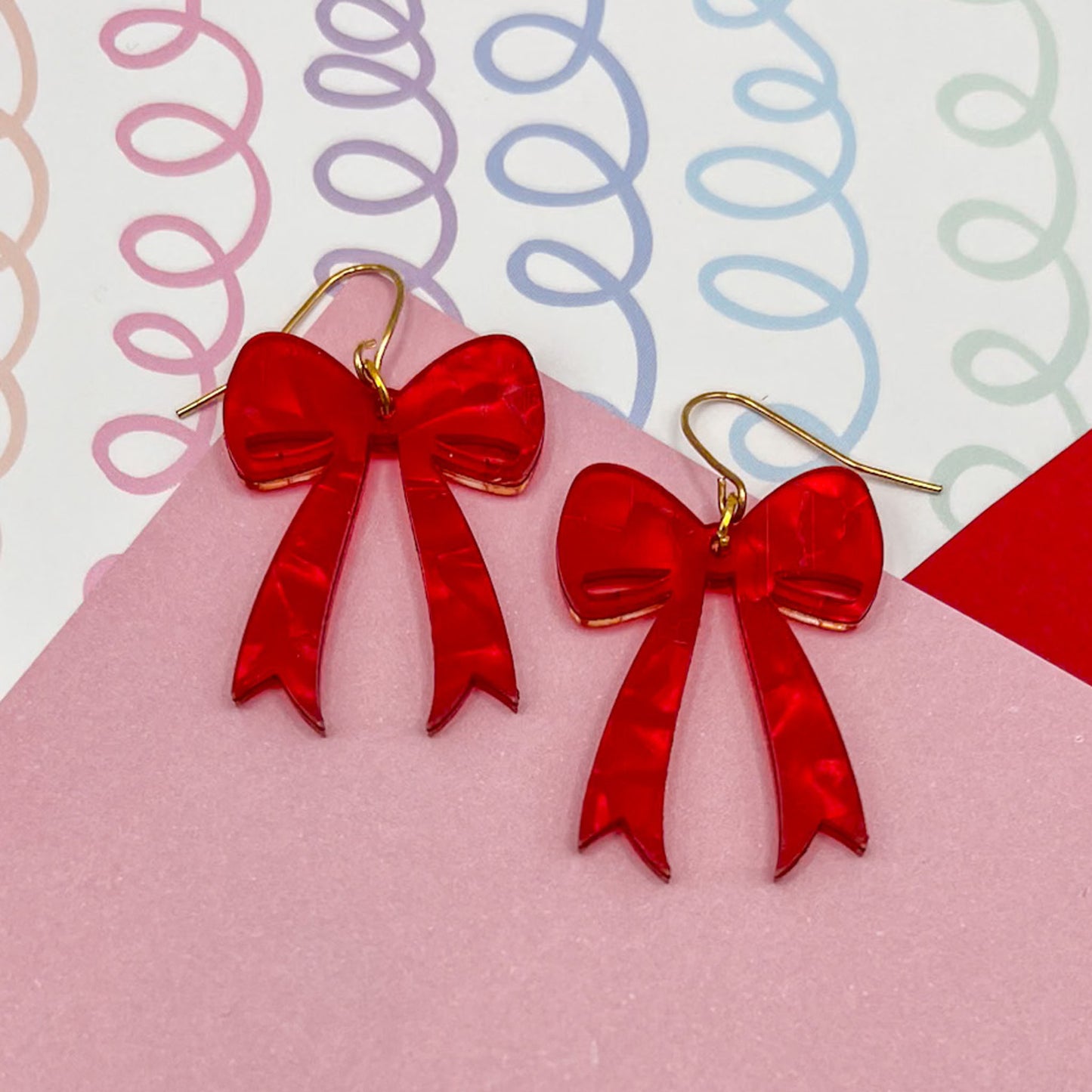 Bow Acrylic Earrings (Larger)