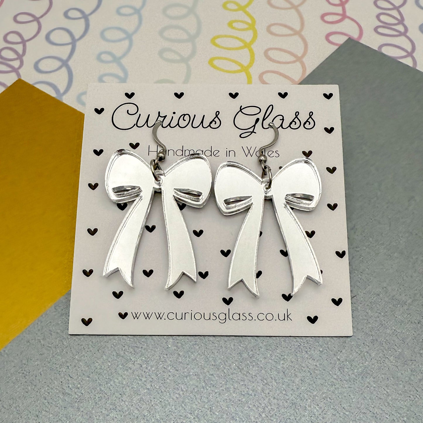 Bow Acrylic Earrings (Larger)