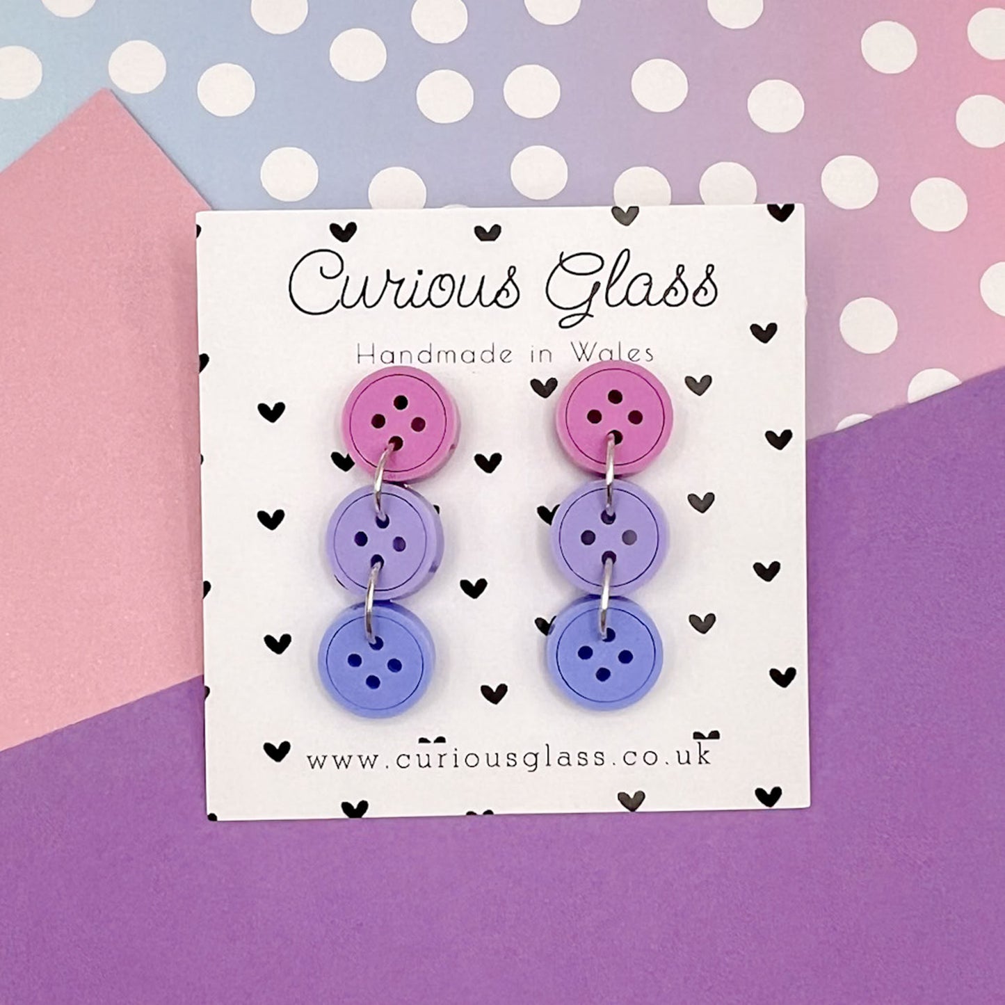 Button Stud Acrylic Earrings