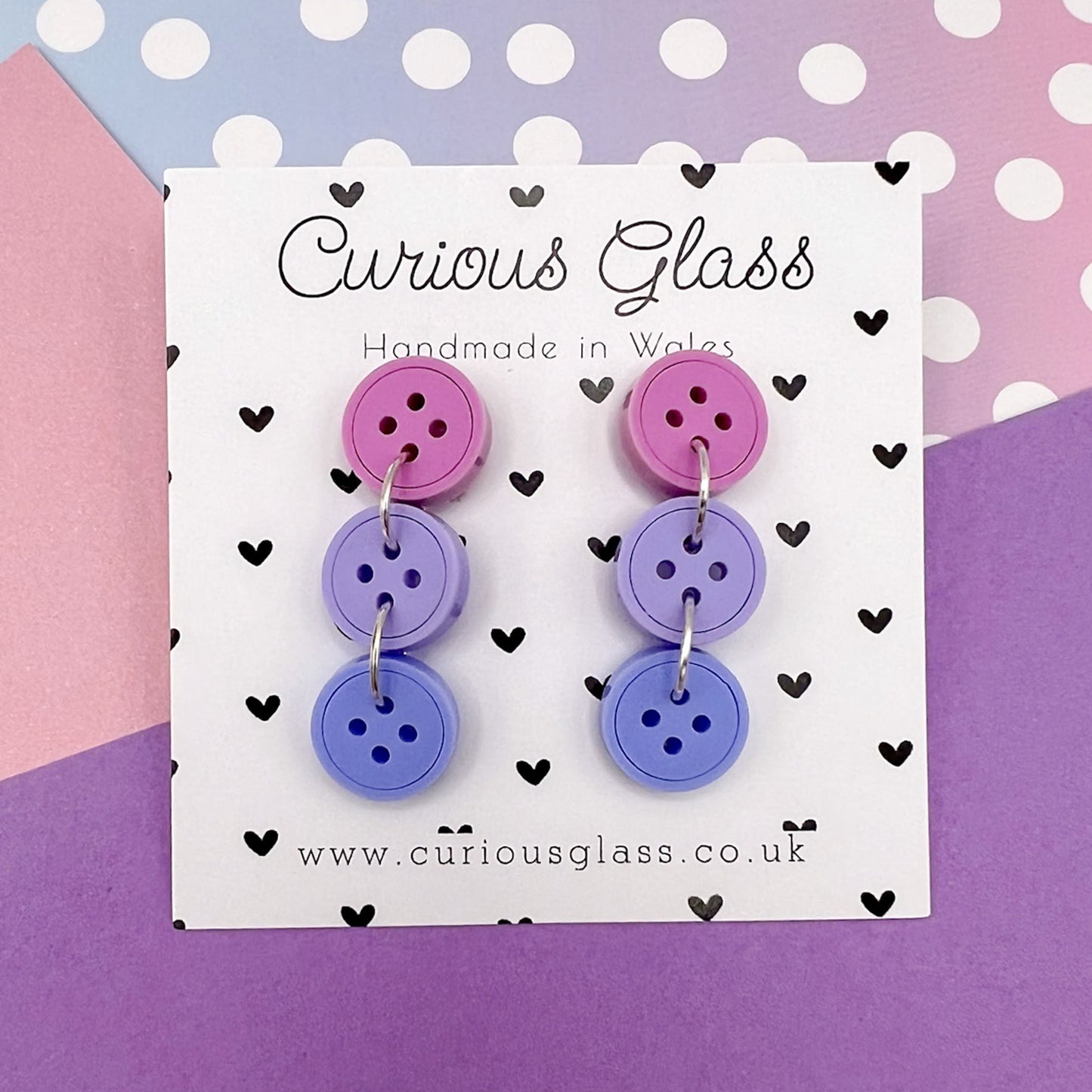 Button Stud Acrylic Earrings