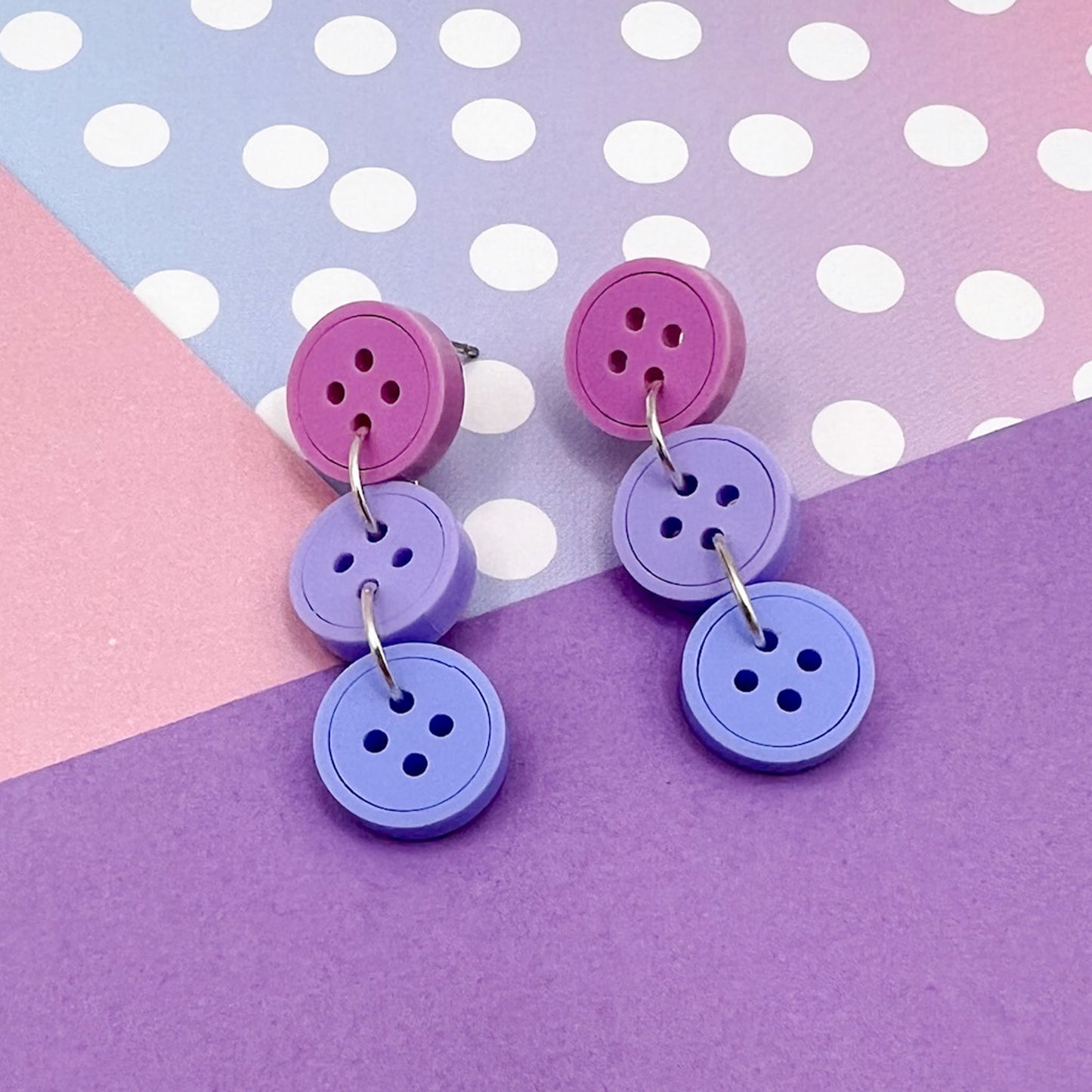 Button Stud Acrylic Earrings