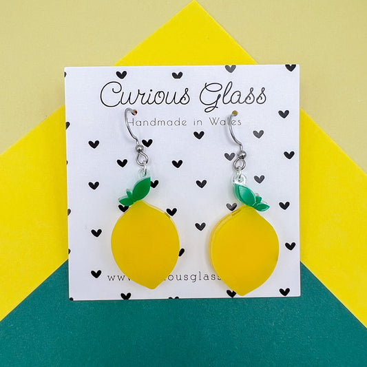 Lemon Acrylic Earrings
