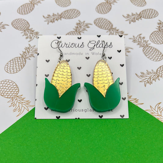 Corn on the Cob Acrylic Earrings
