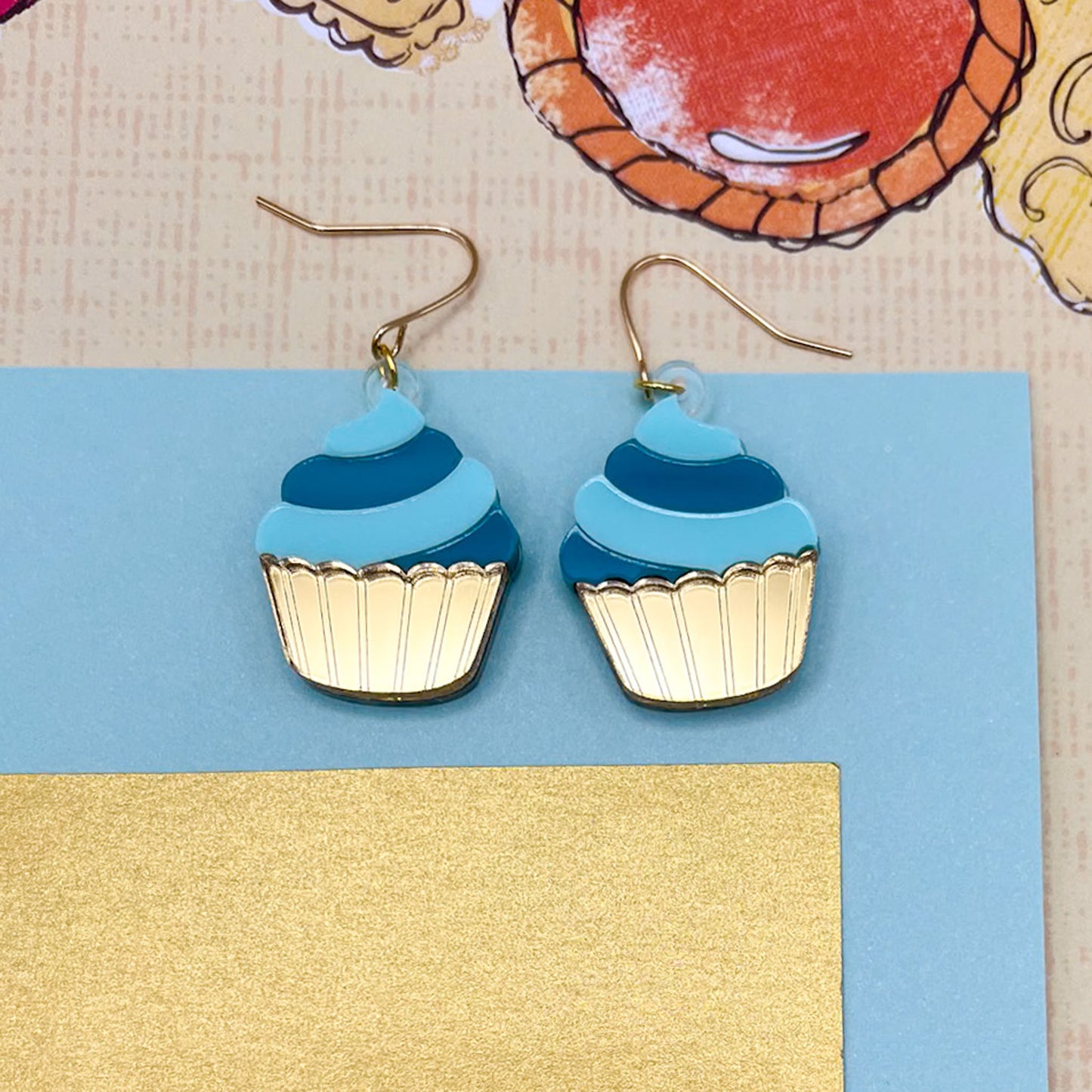Cupcake Acrylic Earrings